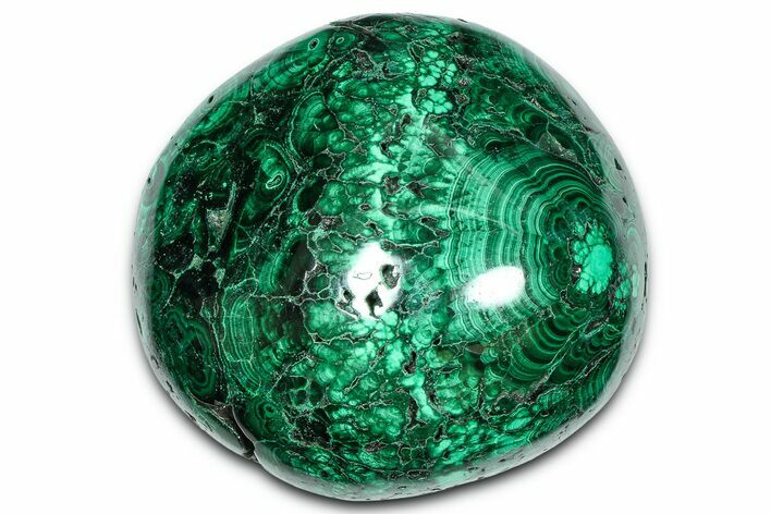 Flowery Polished Malachite Specimen - DR Congo #360901